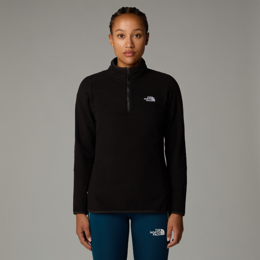 The North Face Glacier 100 1 4 zip fleece in Black